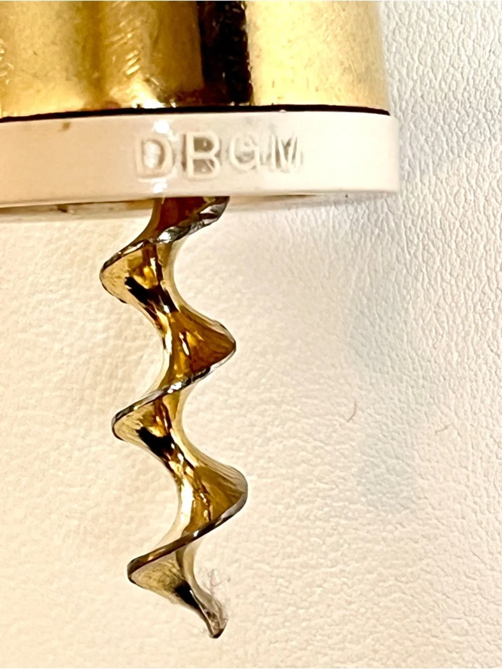 Vintage DBGM Fly Nut Corkscrew German Gold Tone Wine Opener MCM Bar Accessory